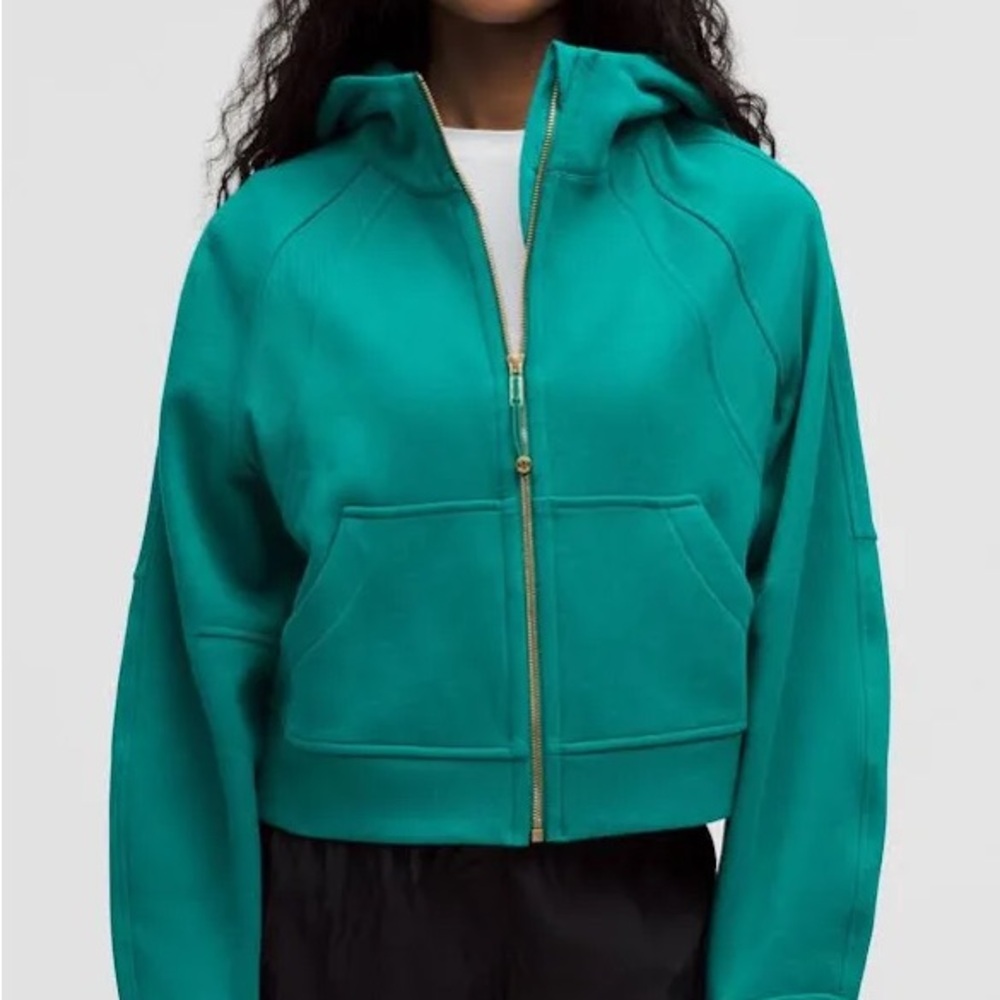 Lululemon Scuba full zip oversized green hoodie